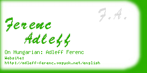 ferenc adleff business card